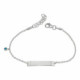 Pulsera con Placa de Plata Circon Azul - DIB00076RH