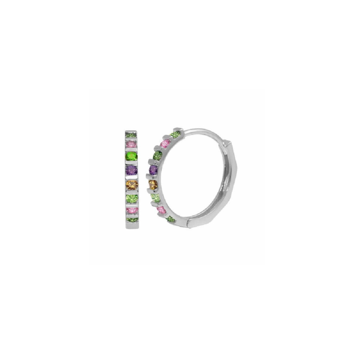 Par Aros Argolla  Plata Circones Colores - GME00063RBC