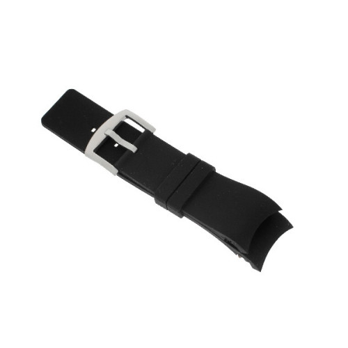 Pulsera Caucho Negro Hebilla Plateada - 67299 26MM CAUCHO PL