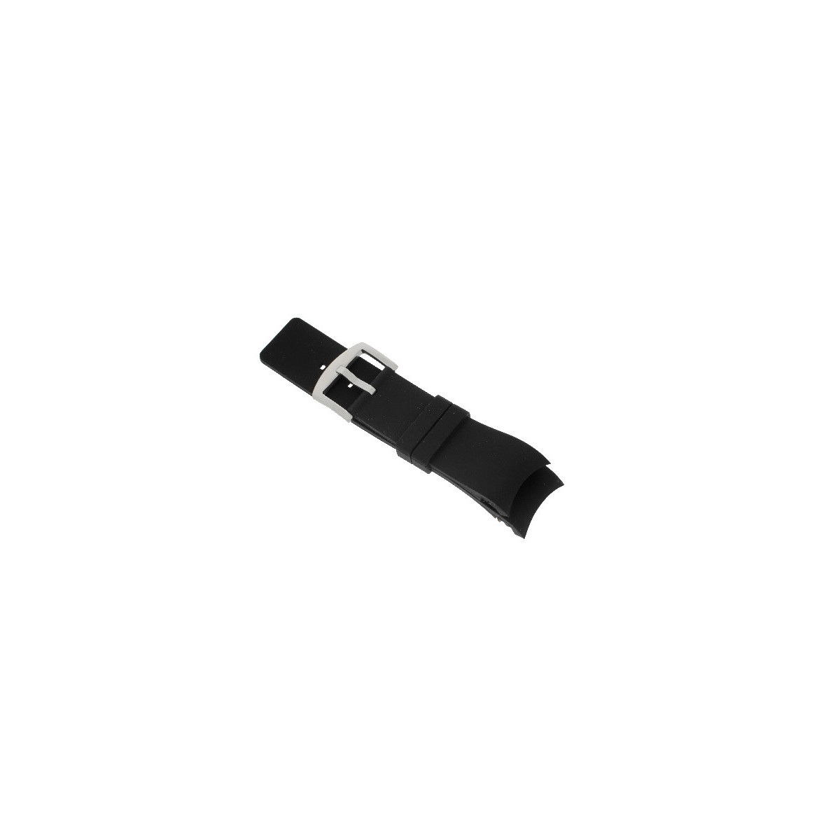 Pulsera Caucho Negro Hebilla Plateada - 67299 26MM CAUCHO PL