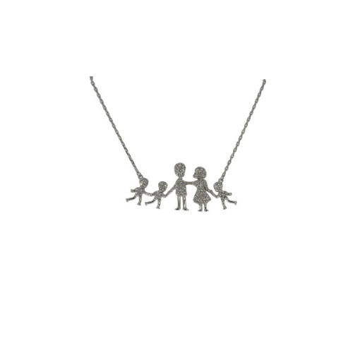 Gargantilla Familia de Plata con Circone - GMN00067
