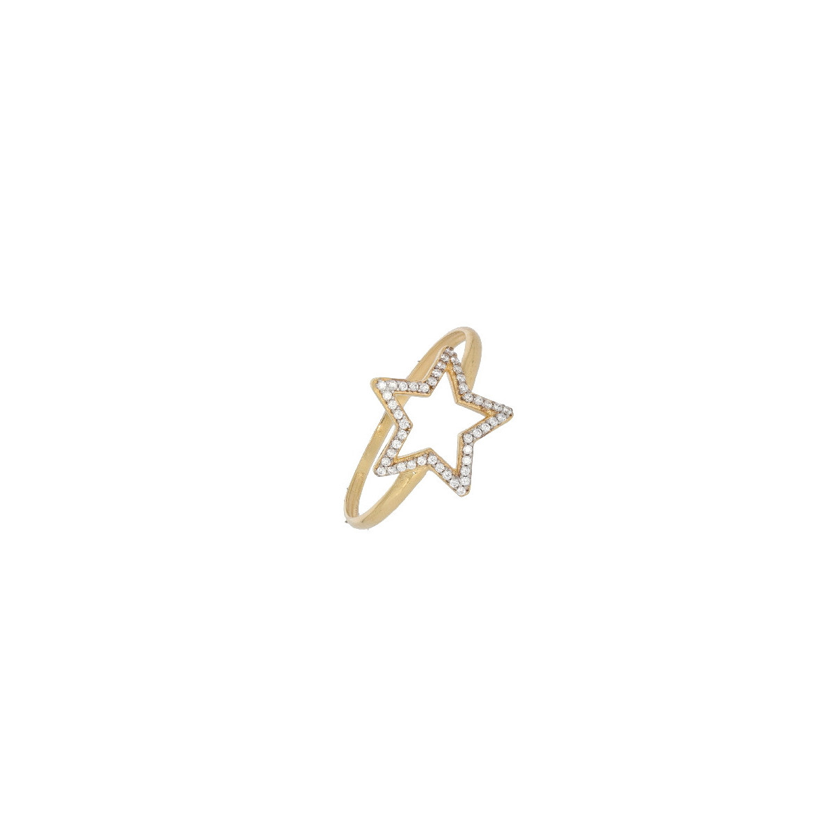 Anillo Estrella 5 Puntas de Oro Circon - 522077