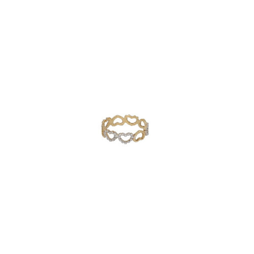 Anillo Sin Fin Corazon de Oro - 162233