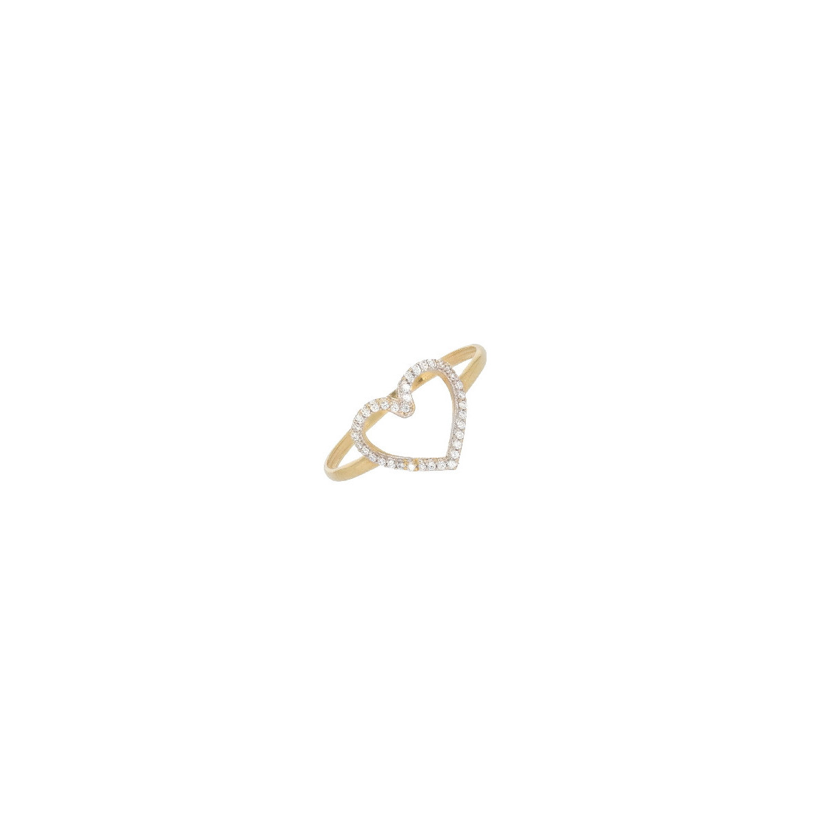 Anillo Corazon Circon de Oro - 522101