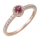 Anillo Roseta Oro Rosa Diamante Ruby - RRE1558R01MH18R 0,20