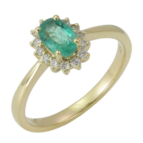 Anillo Roseta de Oro Diamante Esmeralda - ERK8487C01H18Y 0,13