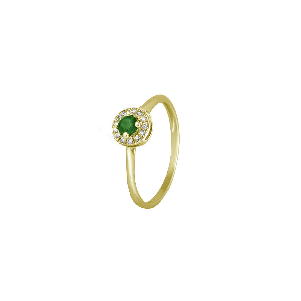 Anillo Roseta Oro Diamante Esmeralda - 538835