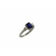 Anillo de Oro con Brillante y Zafiro Azu - 2,30 0,30-1,00 KT