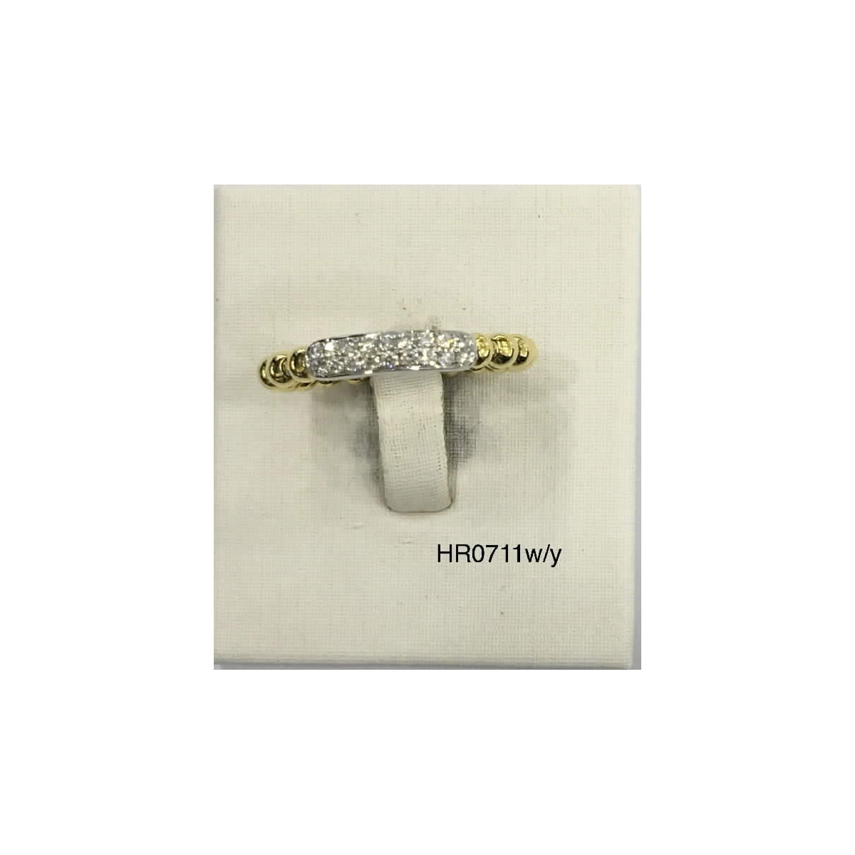 Anillo Bola Linea Oro Amarillo Diamante - HR071W/Y 0,21KT
