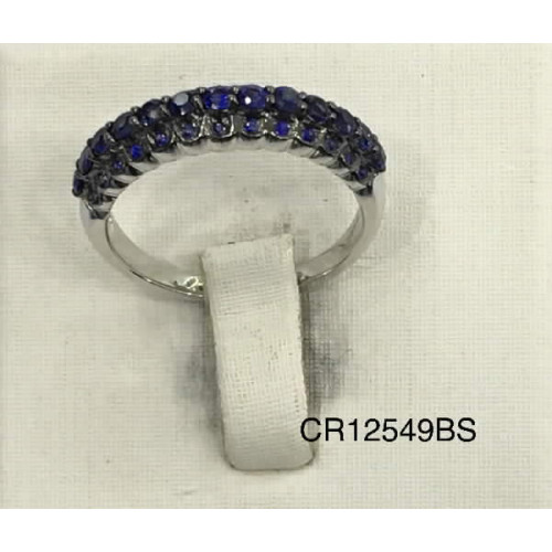 Cintillo de Oro Blanco con Zafiro Azul - CR12549BS 0,71KT