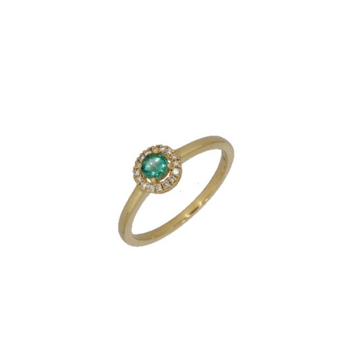 Anillo Roseta Oro A. Diamante Esmeralda - L1929904 0,075-0218