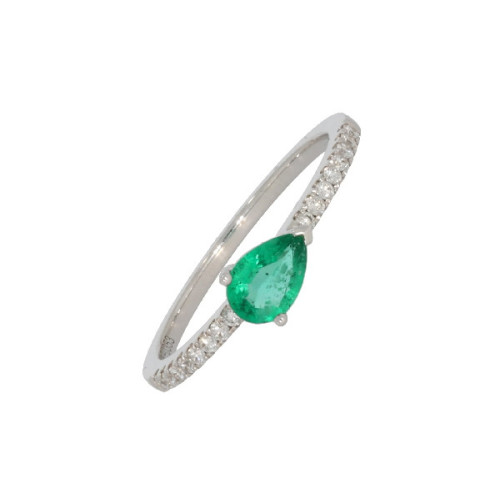 Cintillo Oro Blanco Diamante Esmeralda - L1825248 0,13-0,35