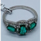 Anillo de Oro Blanco Diamante Esmeralda - 3-255332 0,20-1,80KT