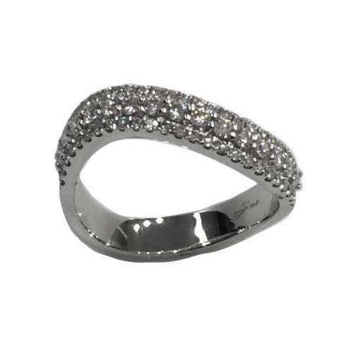 Cintillo Ondulado Oro Blanco Diamante - HR12677W 0,61CT