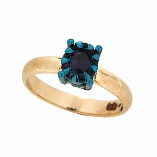Anillo de Oro con Zafiro Azul - M4572AB6Z