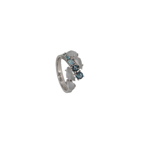 Anillo de Oro con Topacio Azul - 961104 T AZUL