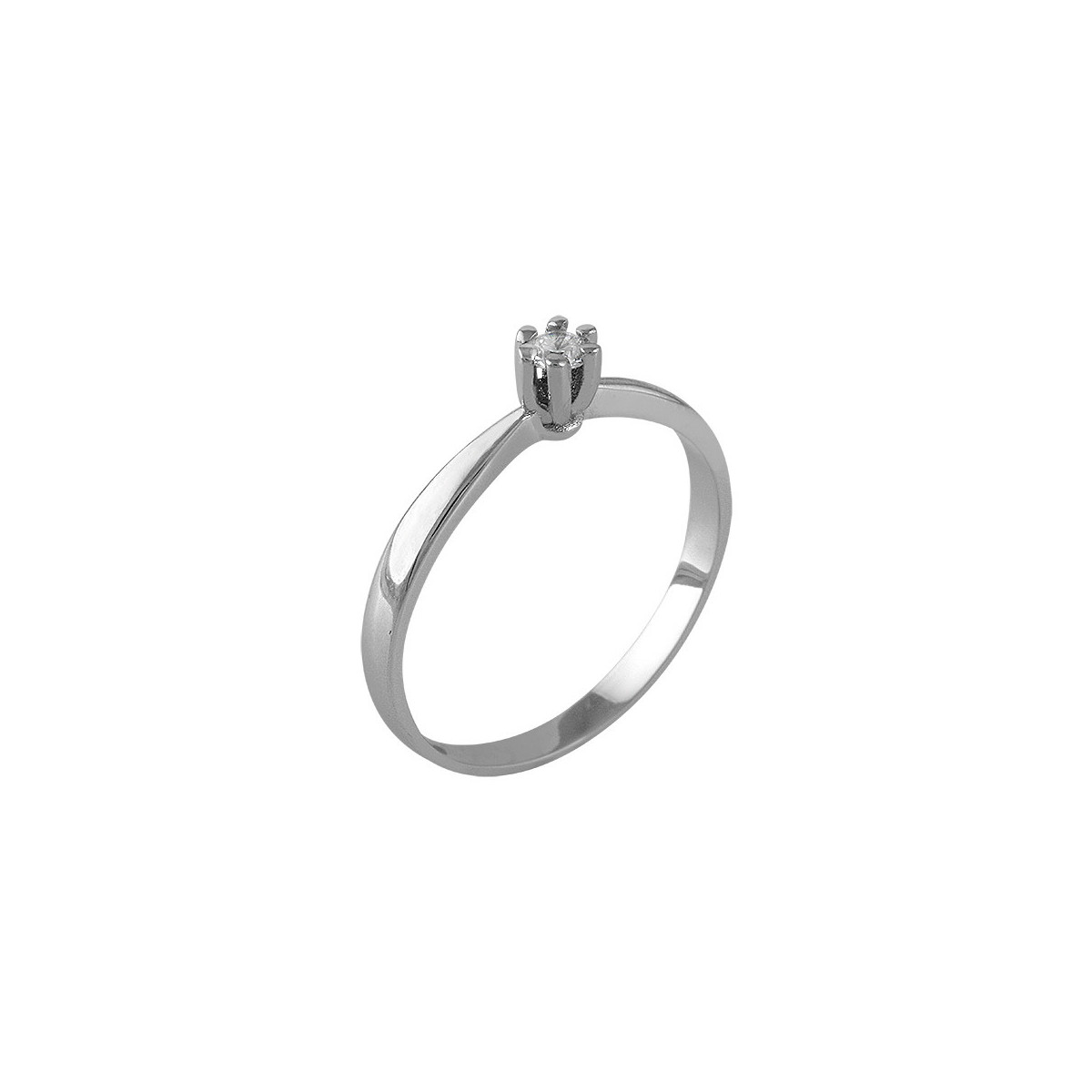 Solitario de Plata Rodinada - 498105