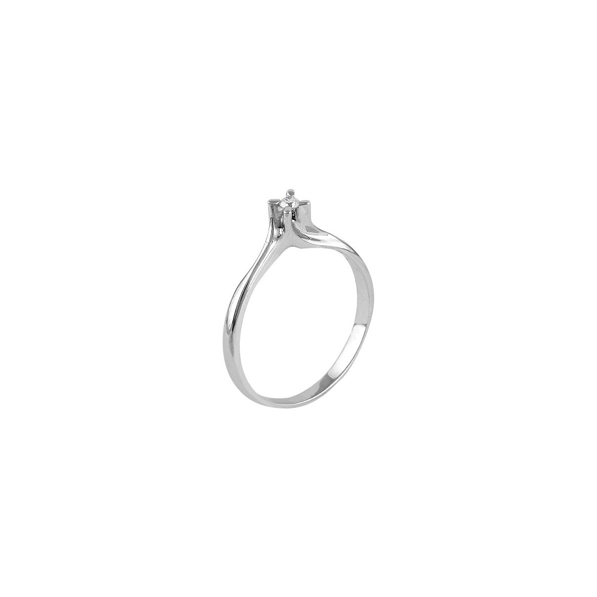 Solitario de Plata Rodinada - 497875