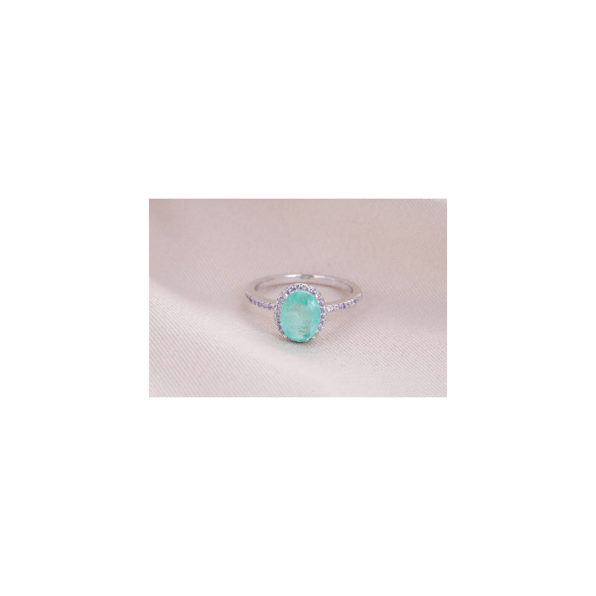 Solitario Cintillo Oval Plata Rodinado - 106861-R-ES-5.0