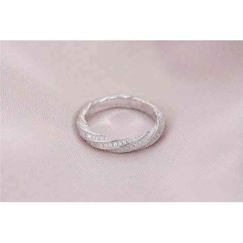 Anillo Sin Fin de Plata Rodinada Circon - 107119-R-7.25