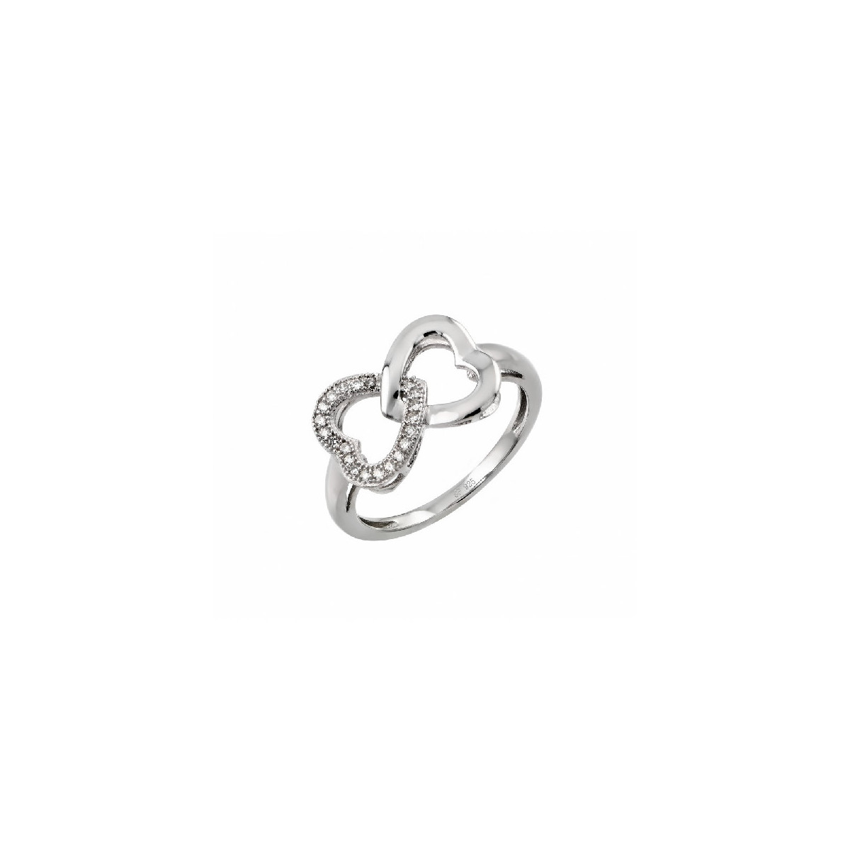 Anillo de Corazón CZ de Plata Entrelaza - STR00952-7