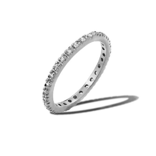 Anillo CZ Claro Chapado en Rodio - BGR00339APR-5