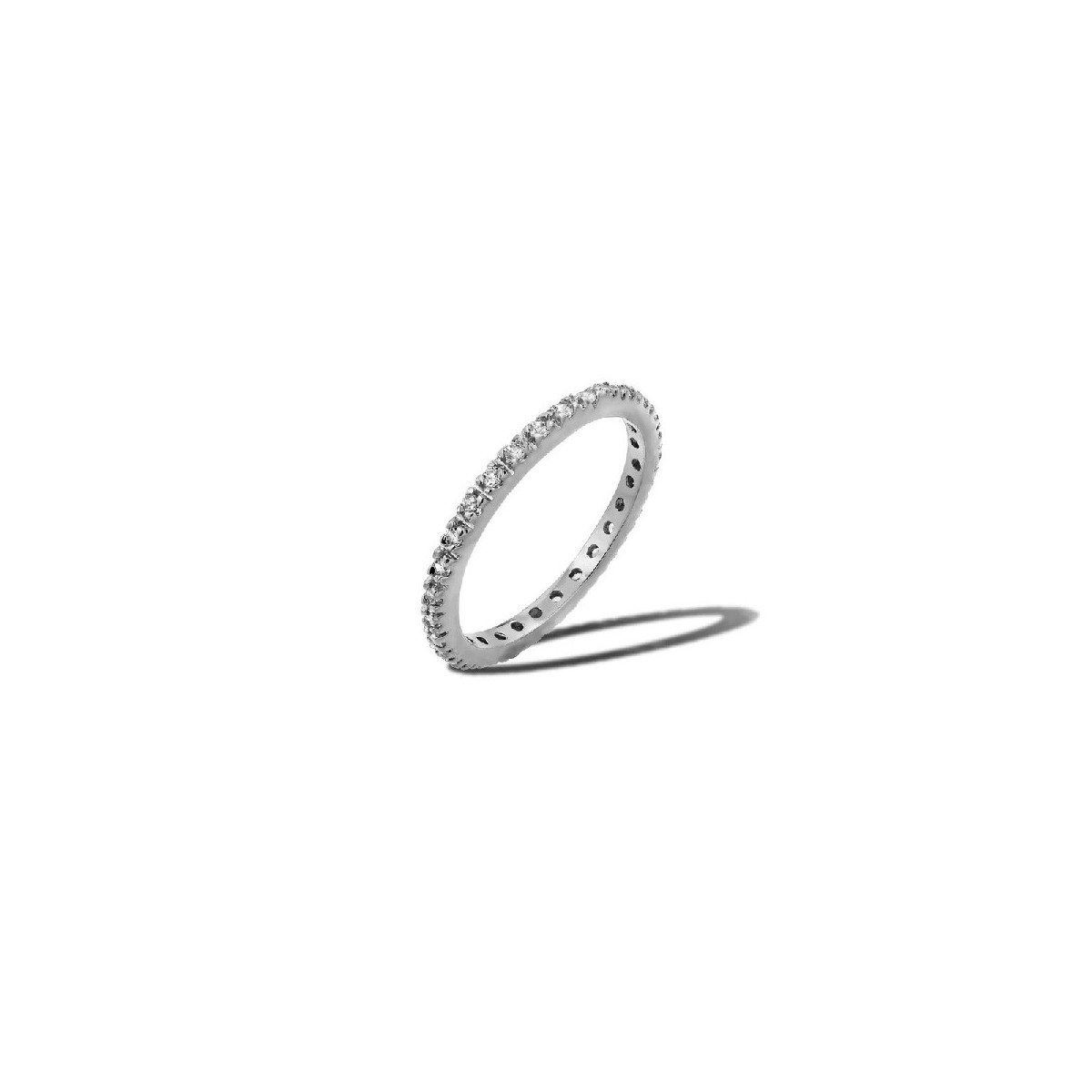 Anillo CZ Claro Chapado en Rodio - BGR00339APR-5