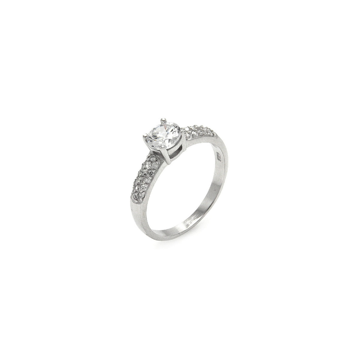Anillo CZ Con Centro CZ De 5 Mm - STR00250-6