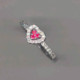 Anillo de Corazon con Brillante y Rubi - R2364AB2R