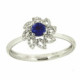 Anillo Flor con Zafiro Azul Central - Br - R6209AB2Z