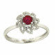Anillo Flor con Rubi Central - Br - R6209AB2R