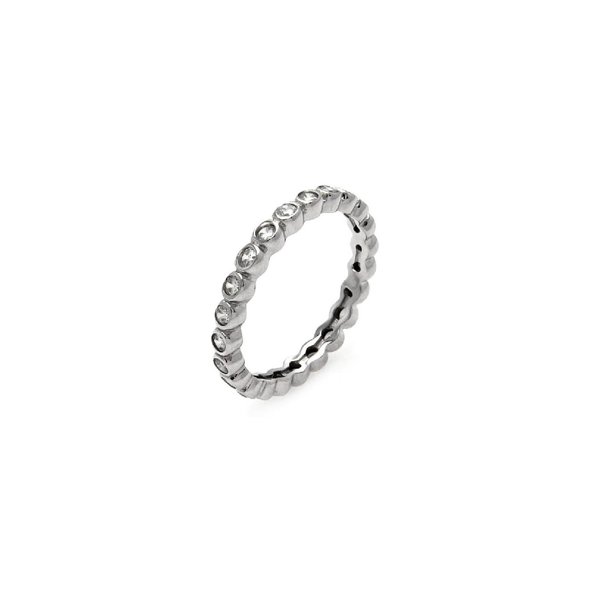Anillo de Plata con Bisel de Banda de Et - STR00215-7