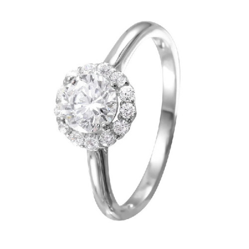 Anillo de Plata Rhodium Clr Round Center - GMR00055-5
