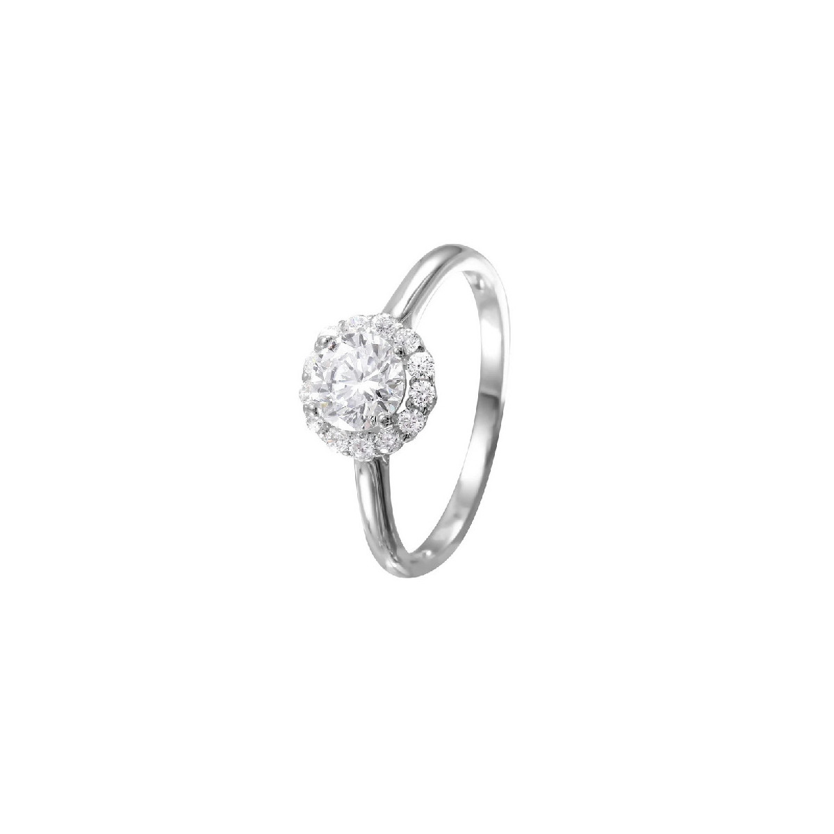 Anillo de Plata Rhodium Clr Round Center - GMR00055-7