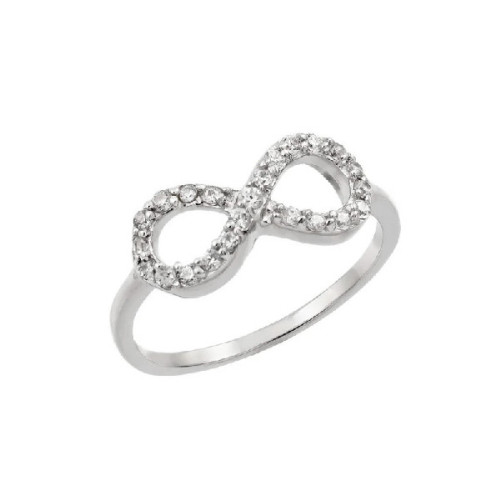 Anillo de Plata Rh, Infinito Ocho Ronda  - STR01001-5