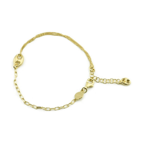 Collar De Plata Chapado En Oro Puff Mariner Charm - ITB00329-GP