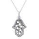 Colgante Hamsa De Plata Rodinada Con Circones - BGP01269