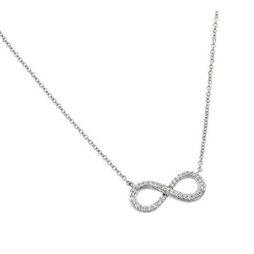 Collar De Plata Infinity Rodinado - STP01381RH
