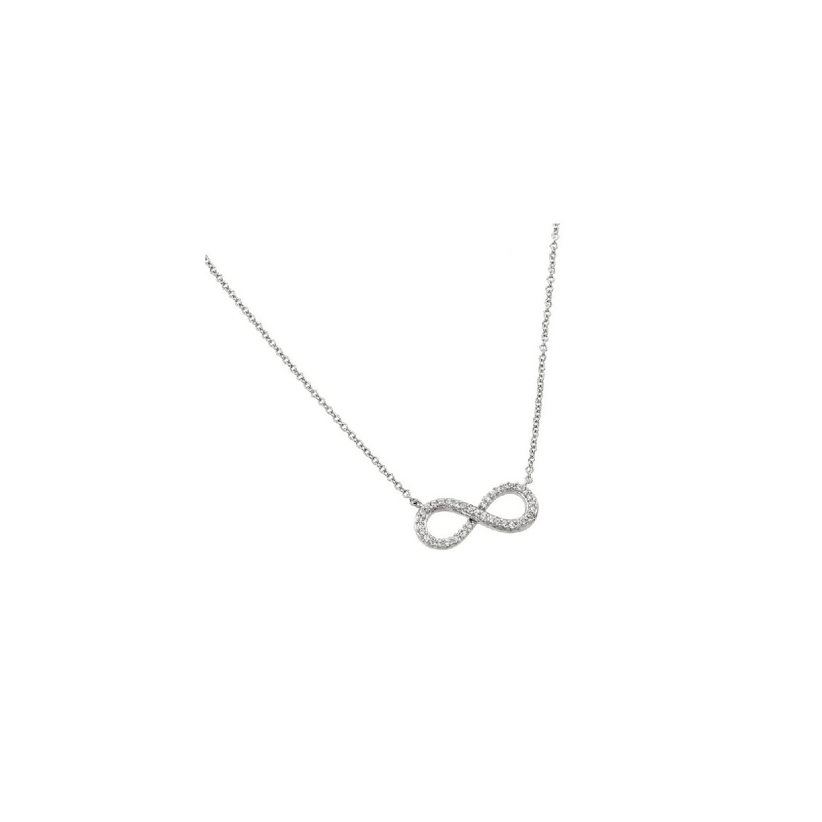 Collar De Plata Infinity Rodinado - STP01381RH