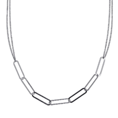 Collar de Eslabones de Plata 925 Rh - ITN00136-RH