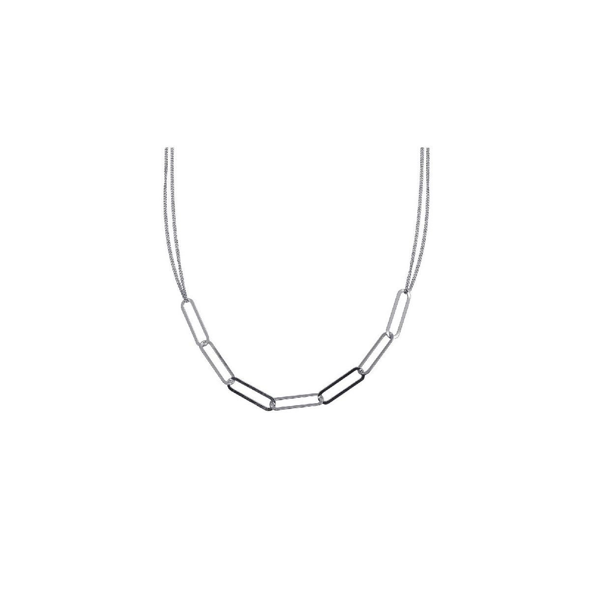Collar de Eslabones de Plata 925 Rh - ITN00136-RH