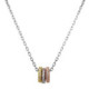 Collar De Plata 3 Anillos Tricolor Circon Al Centro - STP01556TRI