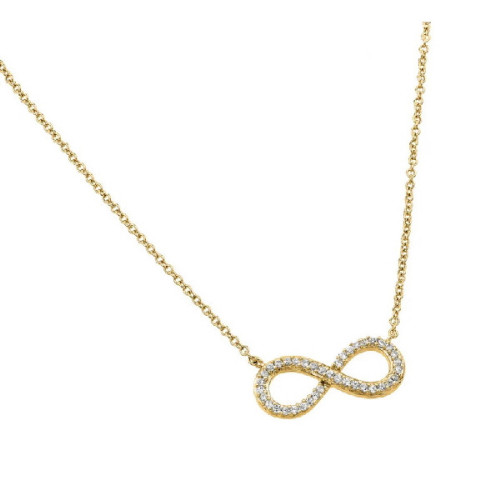 Collar De Plata Infinity Chapado Oro C/Circones - STP01381GP