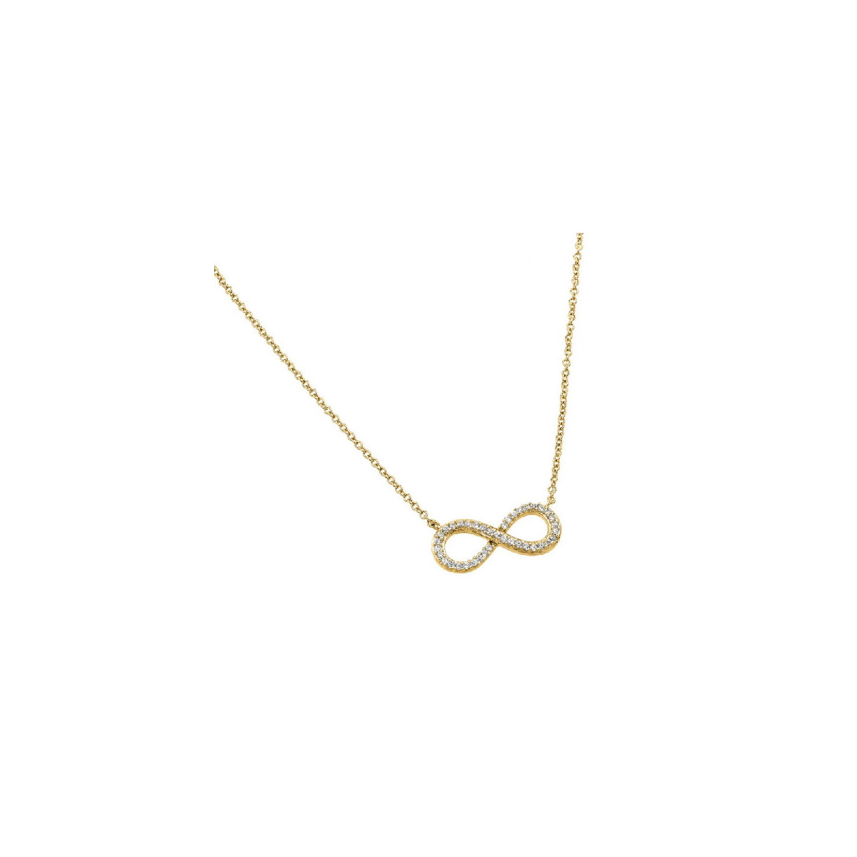Collar De Plata Infinity Chapado Oro C/Circones - STP01381GP