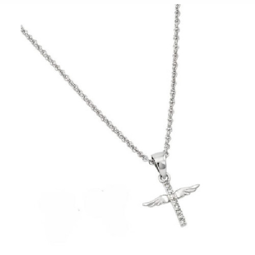 Gargantilla Cristo De Plata Rodinada Con Circones - STS00498