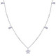Gargantilla De Plata Rodinada Estrellas Con Circones - STP01811