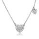 Gargantilla Dos Corazones De Plata Rodinada Con Circones Pave - BGP01089