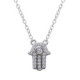 Gargantilla Pequeño Hamsa De Plata Con Circones - BGP01267