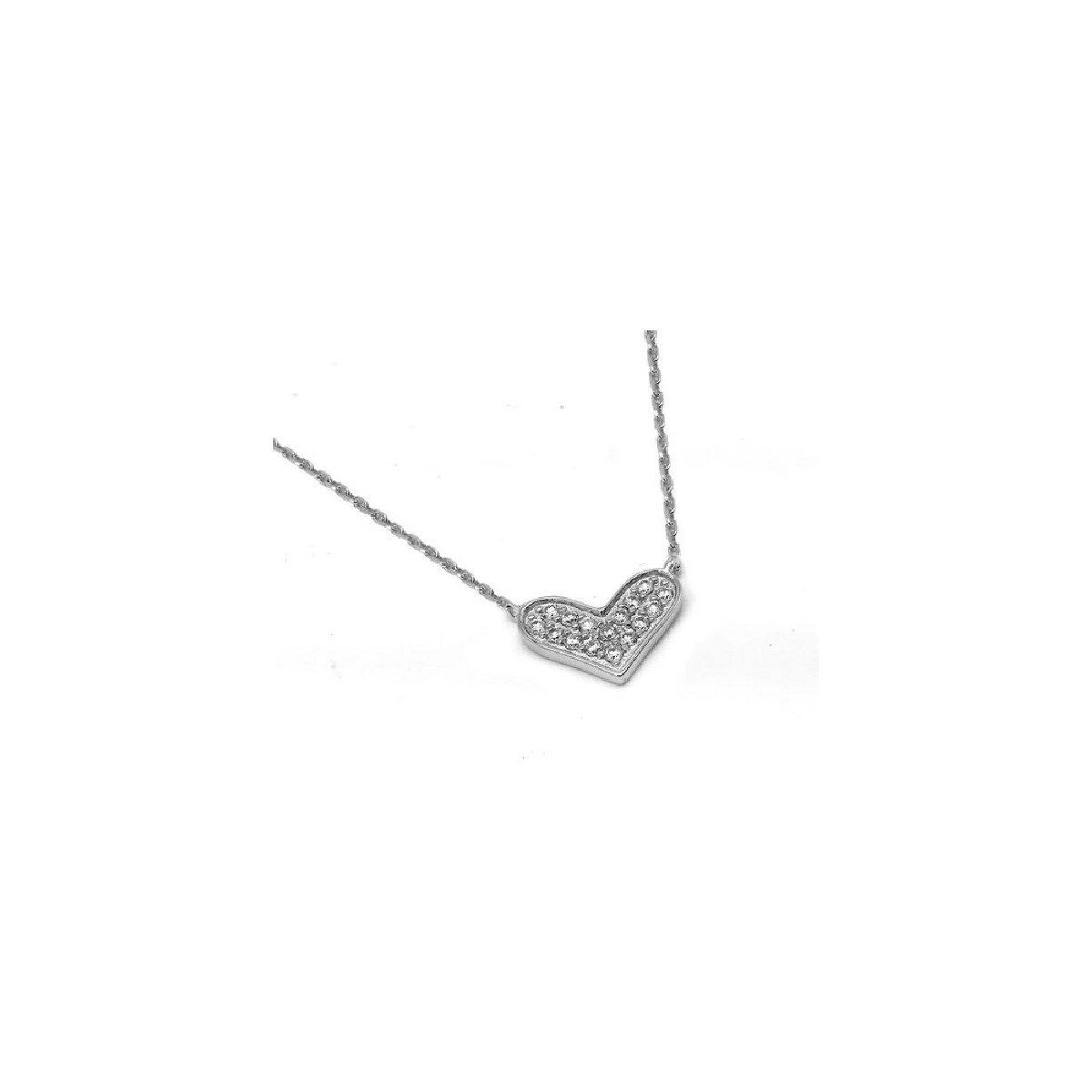 Gargantilla Corazon 13,50 Mm De Plata Rodinada Con Circones - BGP00943CLR