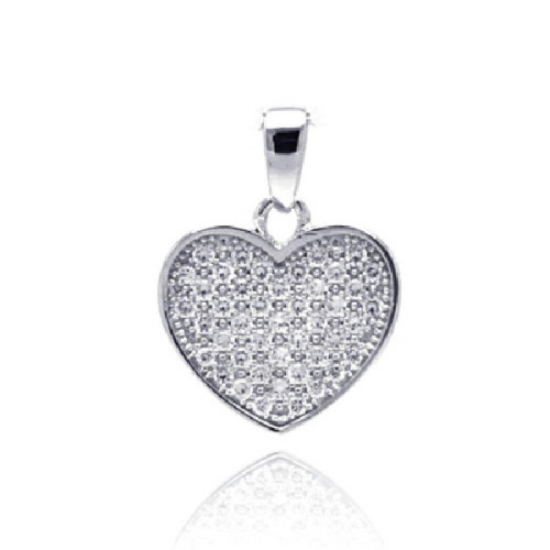 Gargantilla Corazon De Plata Rodinada Con Circones - ACP00029